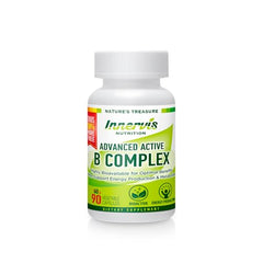 INNERVISNUTRITION Advanced Active Vitamin B-Complex 90 Veggie Capsules Highly Bioavailable Energy Production Brain Heart Health Supplement