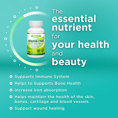 INNERVISNUTRITION Vitamin C500 Calcium – with Rose Hips Support Healthy Immune System Bones Skin Teeth Health Antioxidant 180 Veggie Capsules Supplement