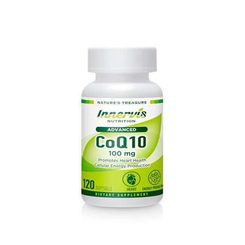 INNERVISNUTRITION Advanced CoQ10 100mg 120 Softgels Promote Heart Health Energy Production Powerful Antioxidant Supplement