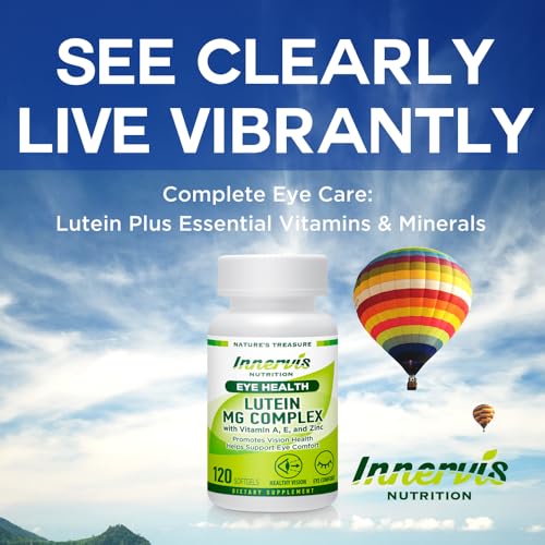 INNERVISNUTRITION Lutein MG Complex 120 Softgels Promotes Eye Health Support Eye Comfort Antioxidant Supplement