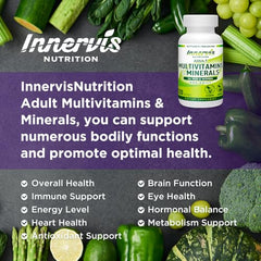 INNERVISNUTRITION Adult Multivitamins & Minerals for Men and Women 120 Softgels Immune Support Antioxidant Supplement