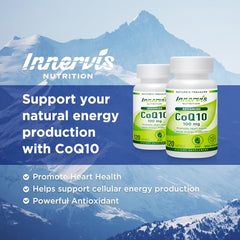 INNERVISNUTRITION Advanced CoQ10 100mg 120 Softgels Promote Heart Health Energy Production Powerful Antioxidant Supplement