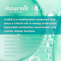 INNERVISNUTRITION Advanced CoQ10 100mg 120 Softgels Promote Heart Health Energy Production Powerful Antioxidant Supplement