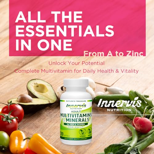 INNERVISNUTRITION Adult Multivitamins & Minerals for Men and Women 120 Softgels Immune Support Antioxidant Supplement