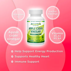 INNERVISNUTRITION Apple Cider Vinegar 120 Chewable Tablets Healthy Heart Immune Support Energy Production Supplement