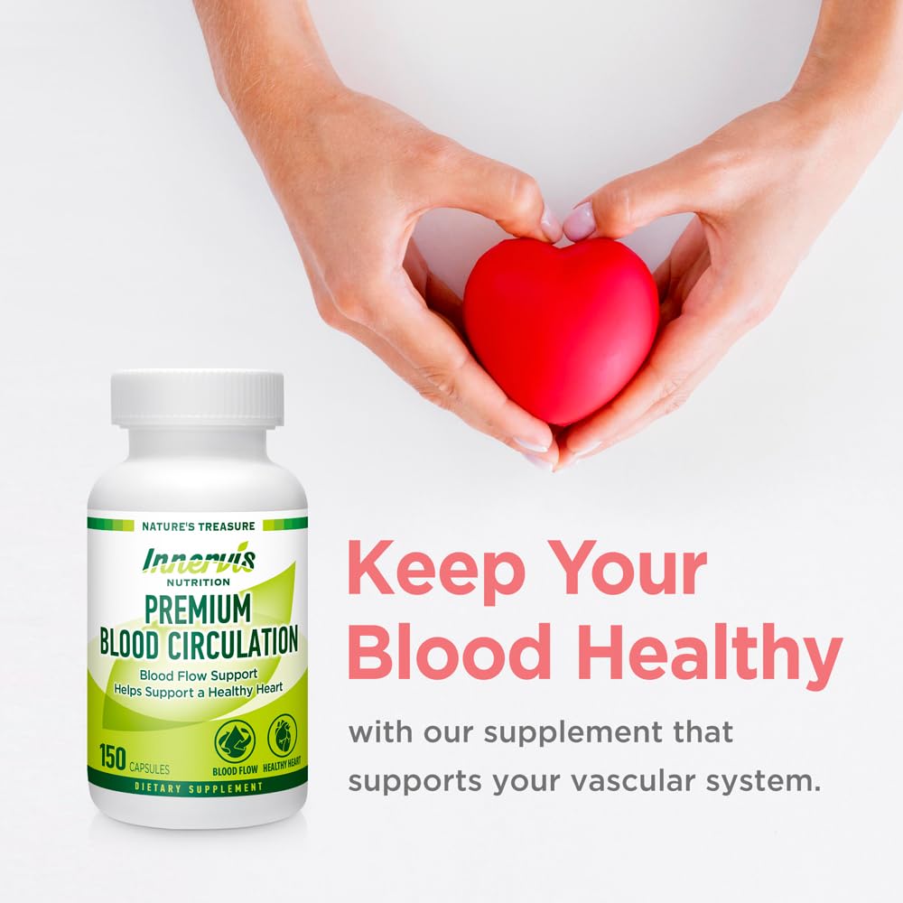 INNERVISNUTRITION Premium Blood Circulation Supplement – 150 Capsules Supports Healthy Blood Flow Heart Health