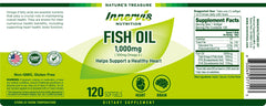 INNERVISNUTRITION Fish Oil 1000mg Supplement – 120 Softgels Omega-3 Support Heart Brain Eye Health EPA and DHA Non-GMO Gluten Free